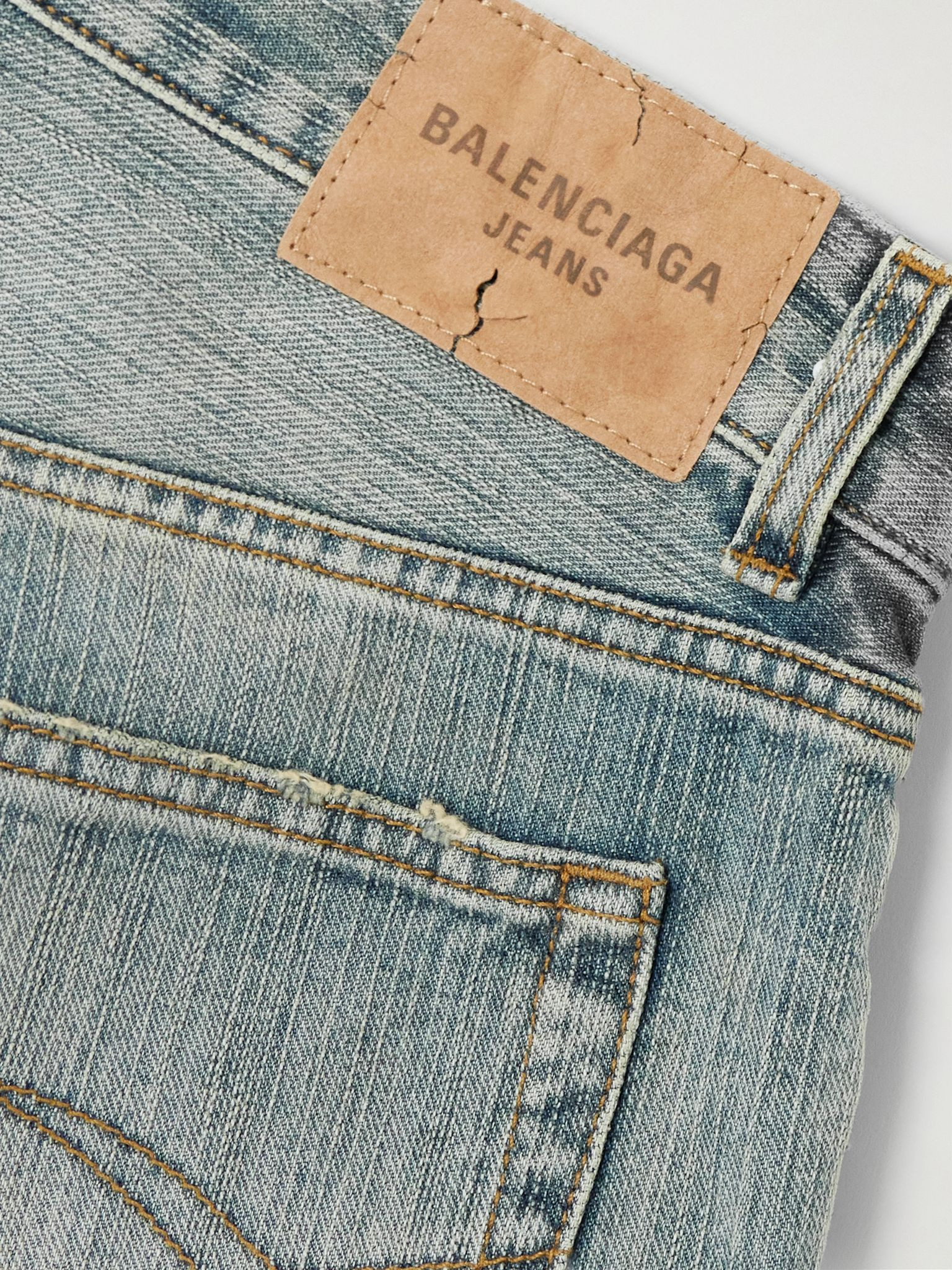 Distressed mid-rise wide-leg jeans Light denim - 6
