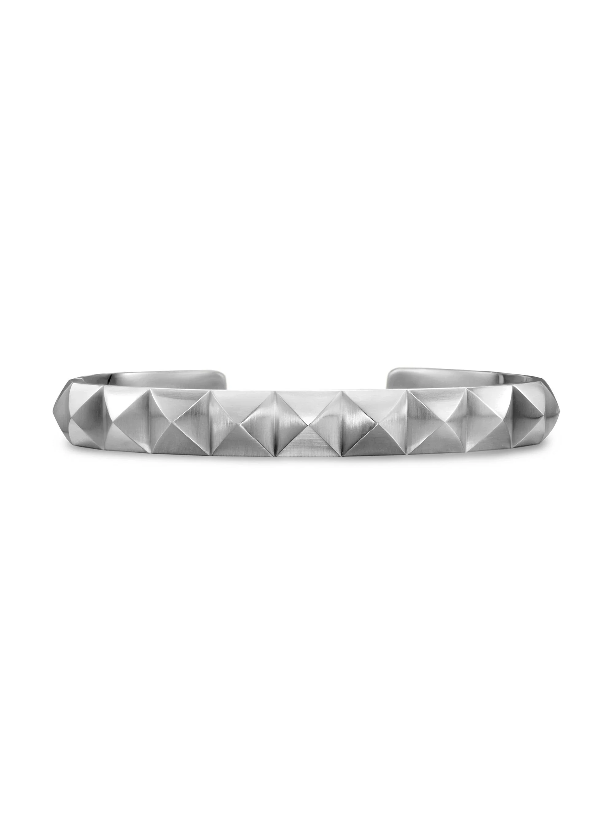 Men's Pyramid Cuff Bracelet in Sterling Silver, 9.3MM - Silver - 1