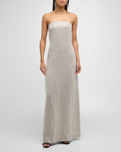 Brunello Cucinelli Strapless Crepe Paillette Gown outlook