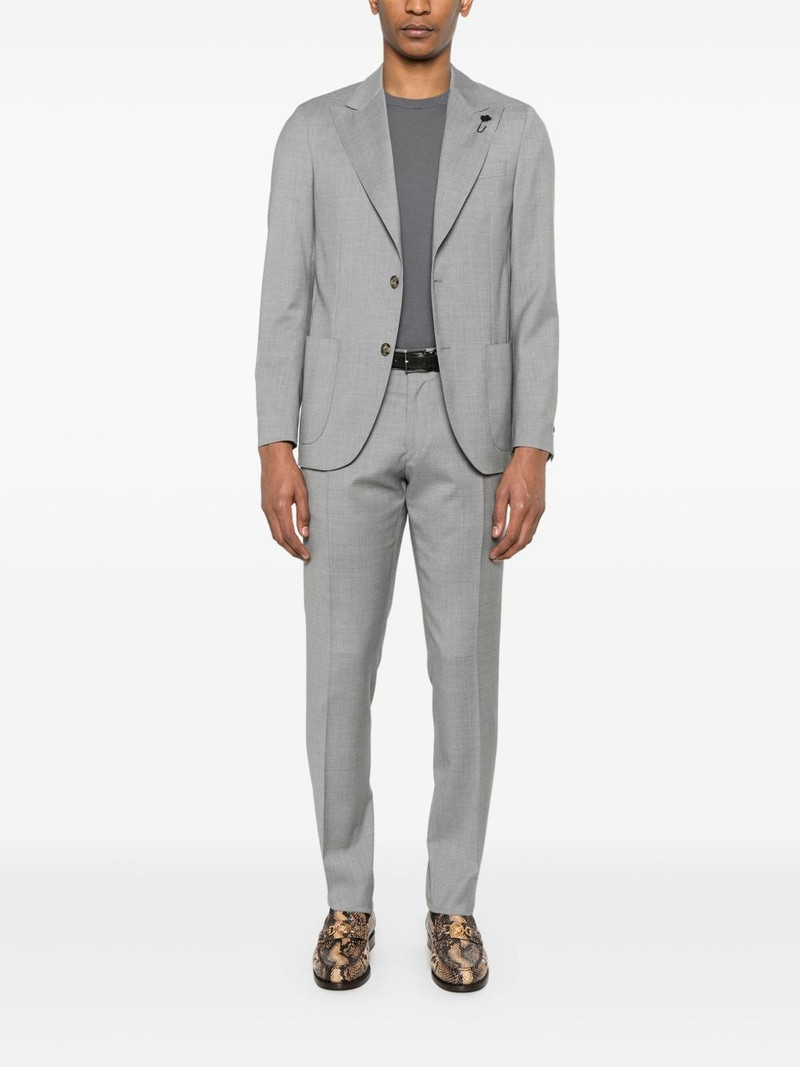 LARDINI brooch-detail suit outlook