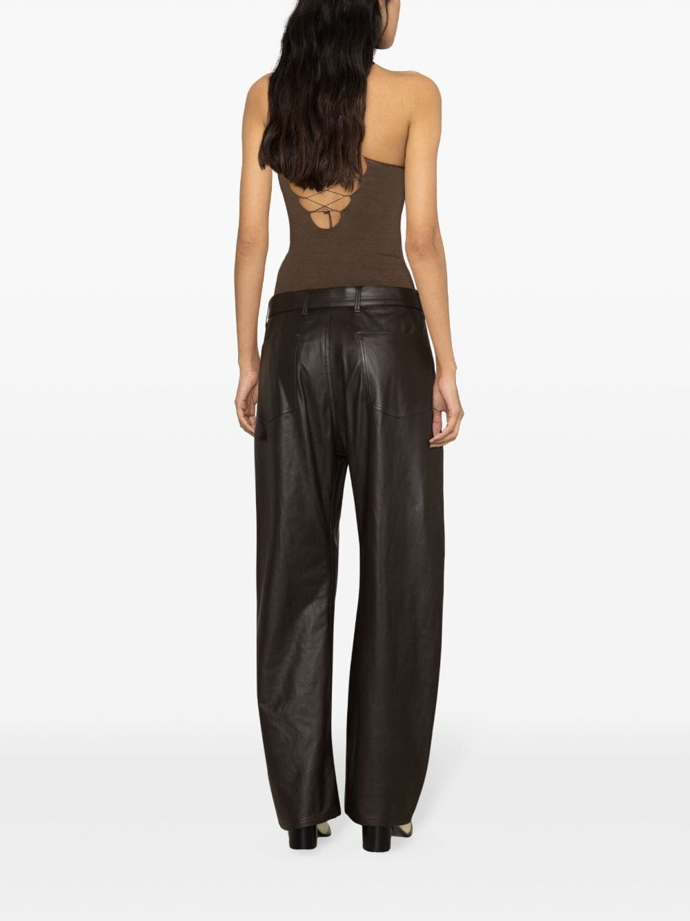 high-waist wide-leg trousers - 4