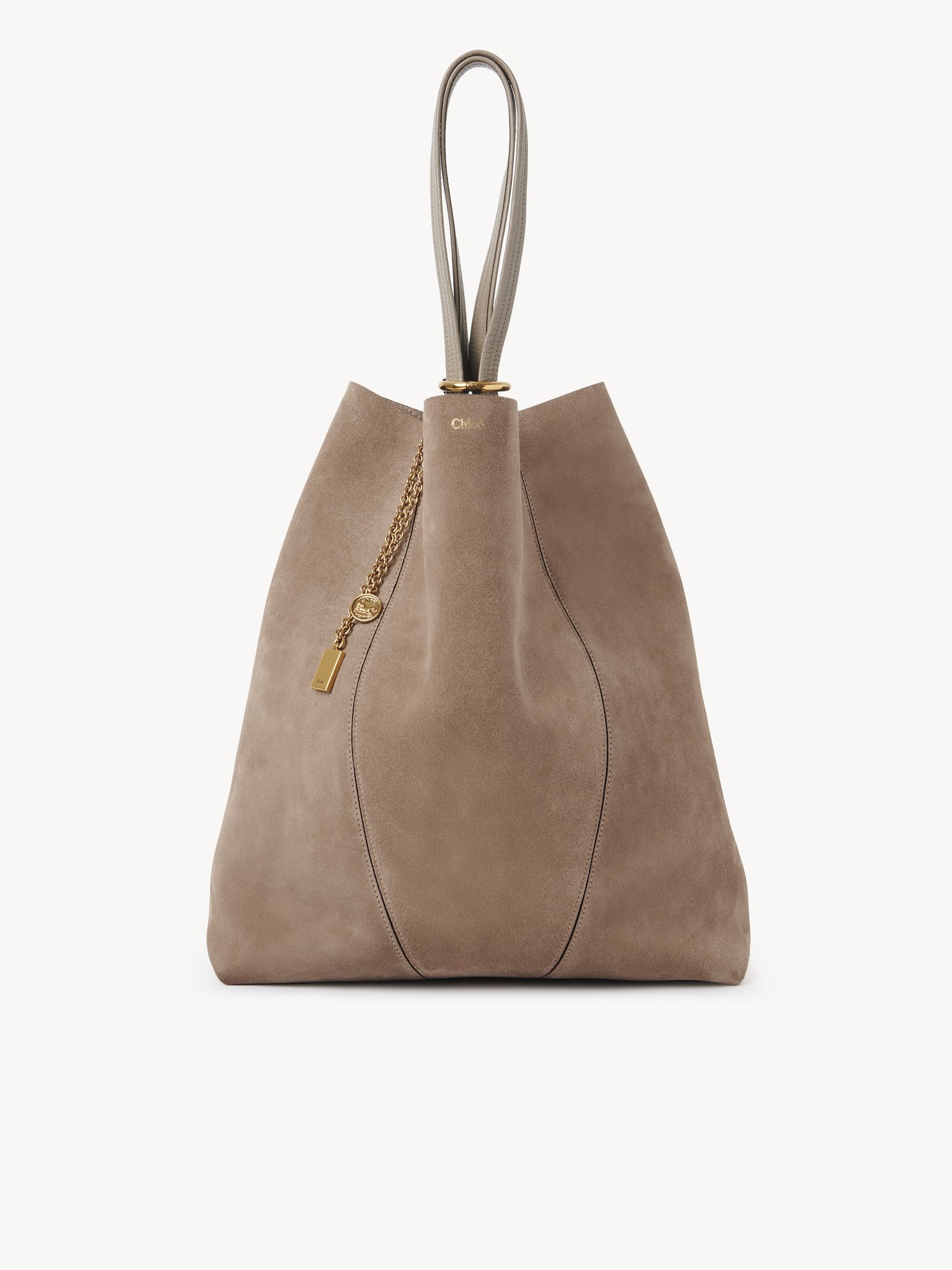 LARGE CHLOÉ SPIN TOTE BAG IN SUEDE LEATHER - 2