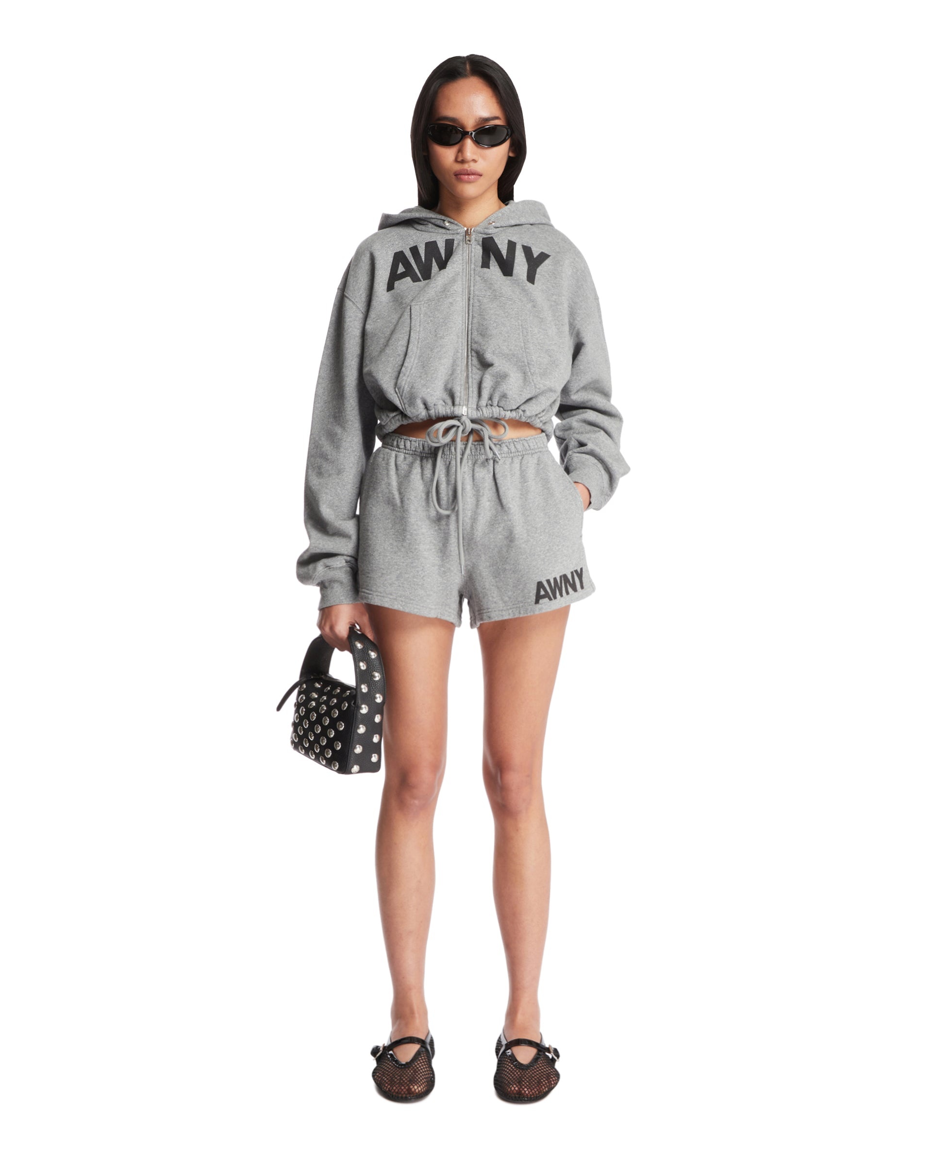 ショートパンツ T BY ALEXANDER WANG 'Running' shorts Gray Alexander Wang T Gray Logo Cotton Running Shorts In Dark