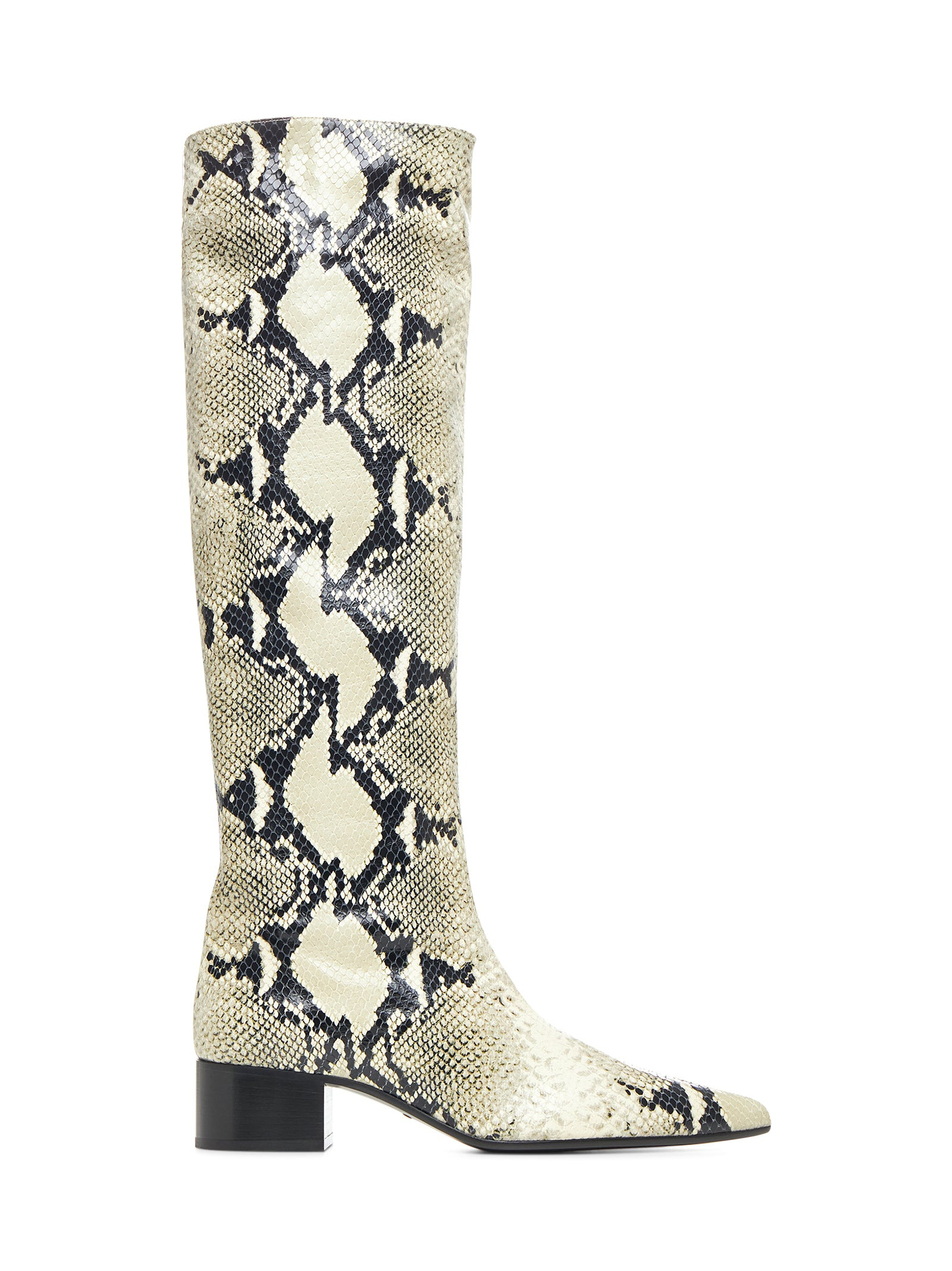 Beige python embossed leather Andee boots - 1