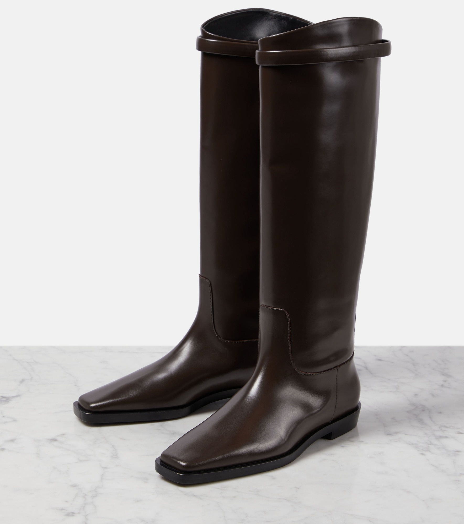 Leather knee-high boots - 5