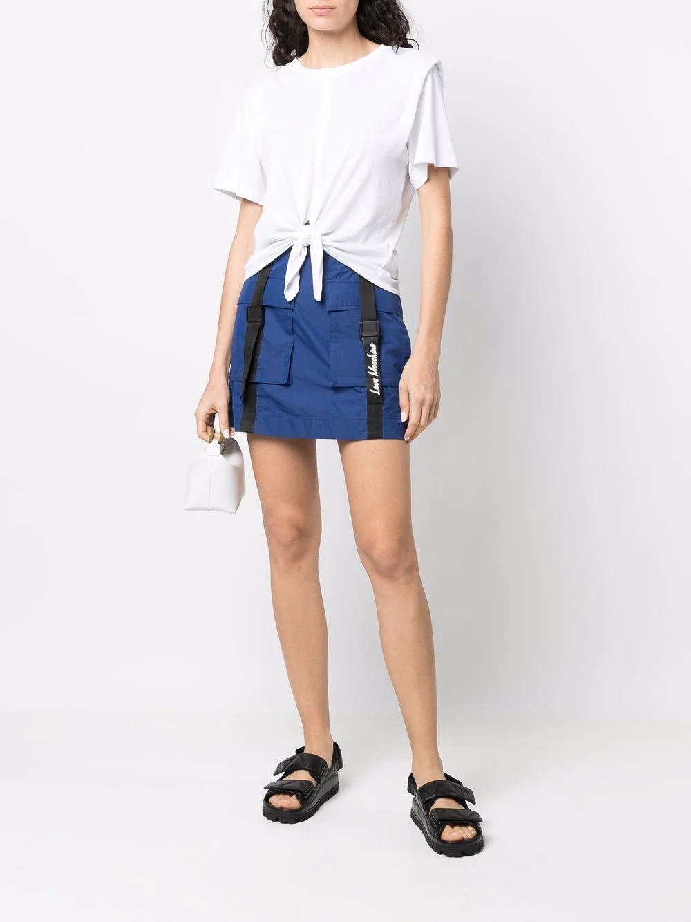 high-waisted cargo skirt - 2