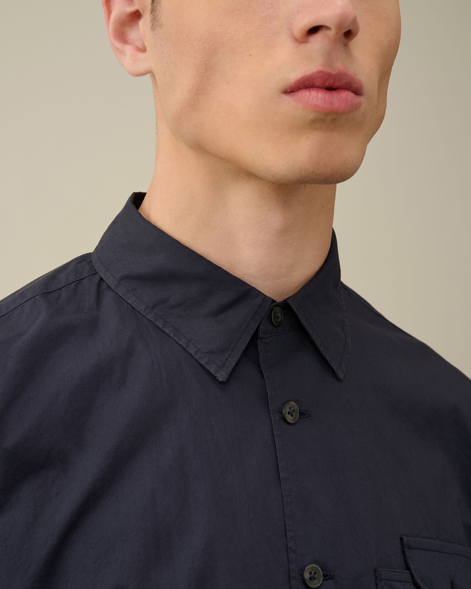 C.P. Company Cotton Popeline Short Sleeved Shirt | REVERSIBLE