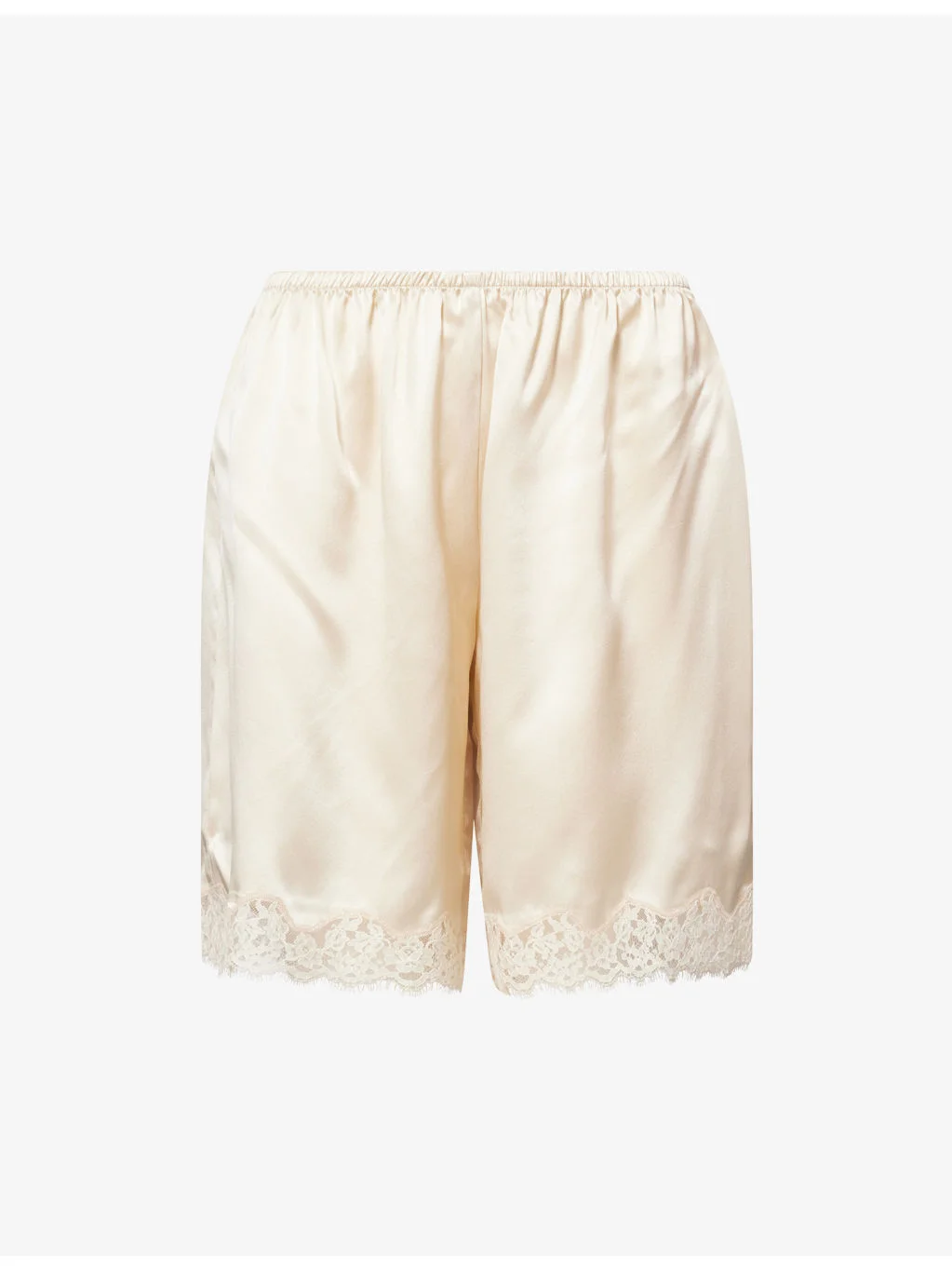 Clara Lace-Trim Silk Bermuda Shorts - 1