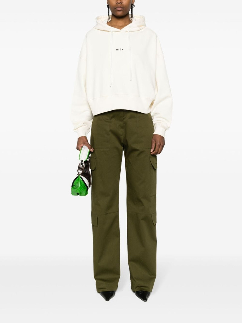 MSGM logo-print cotton hoodie outlook