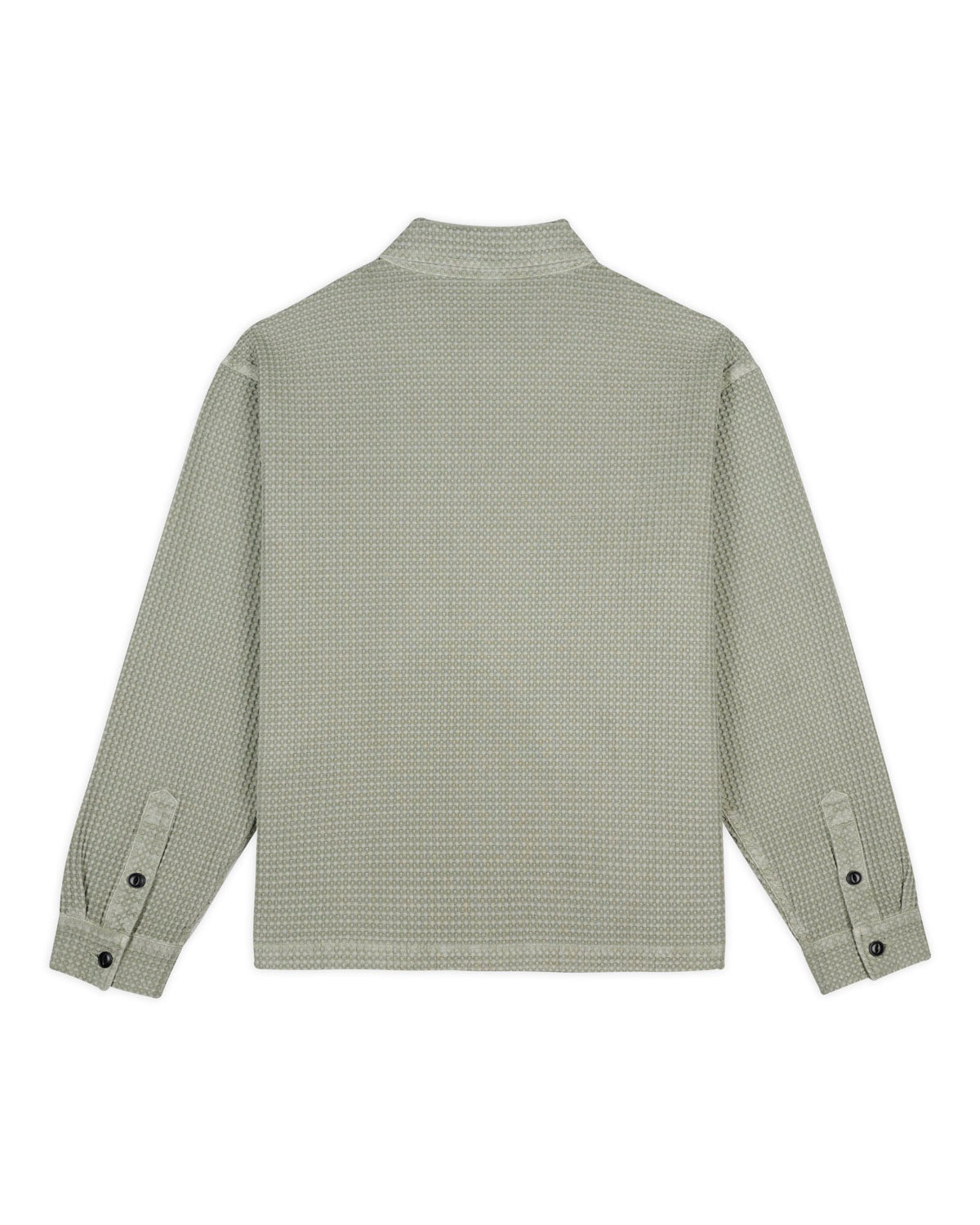 Waffle Button Front Shirt - Stone - 2