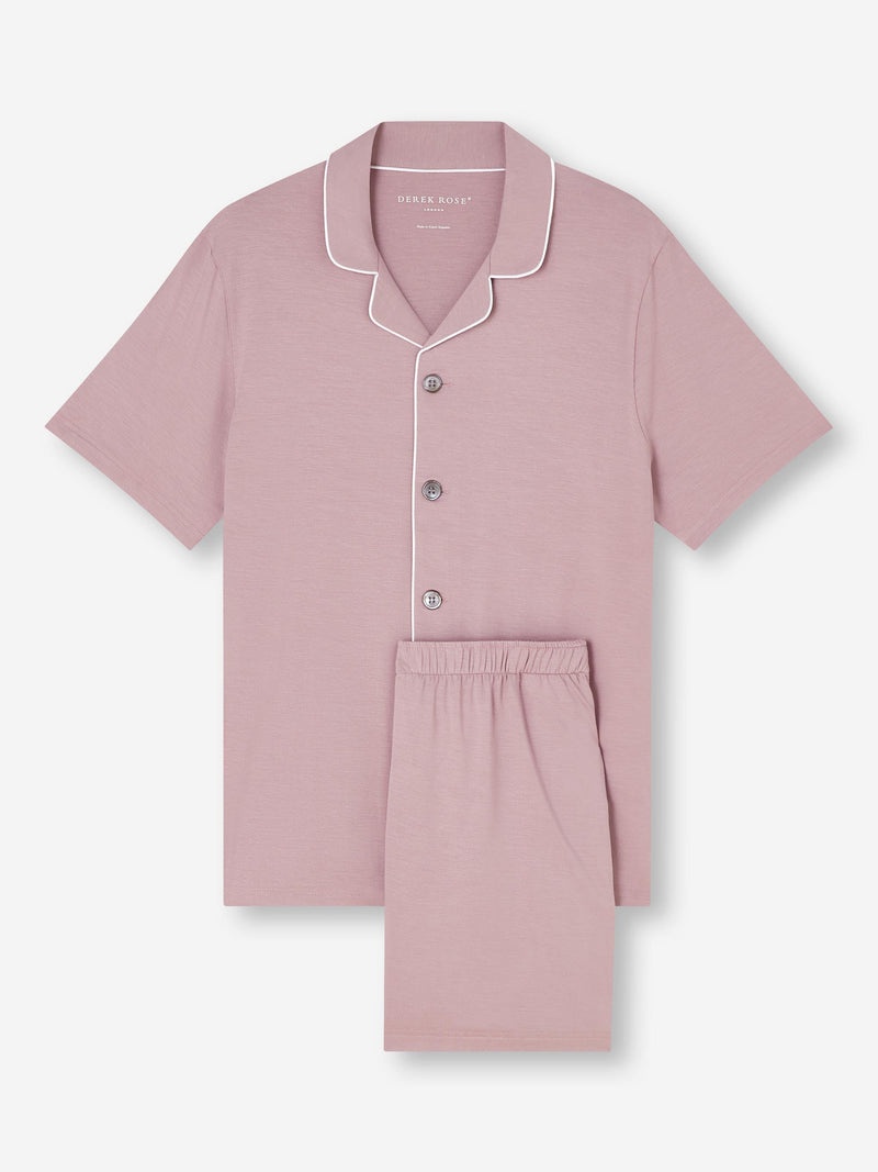Men's Short Pajamas Basel Micro Modal Stretch Mauve - 1