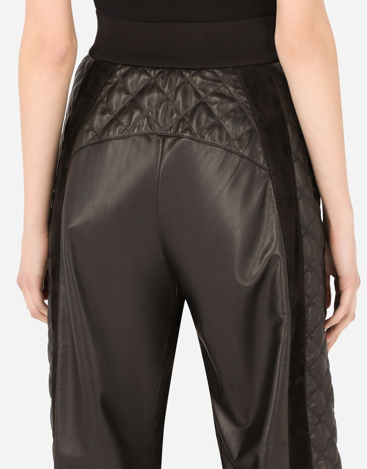 Quilted leather and suede pants - 5