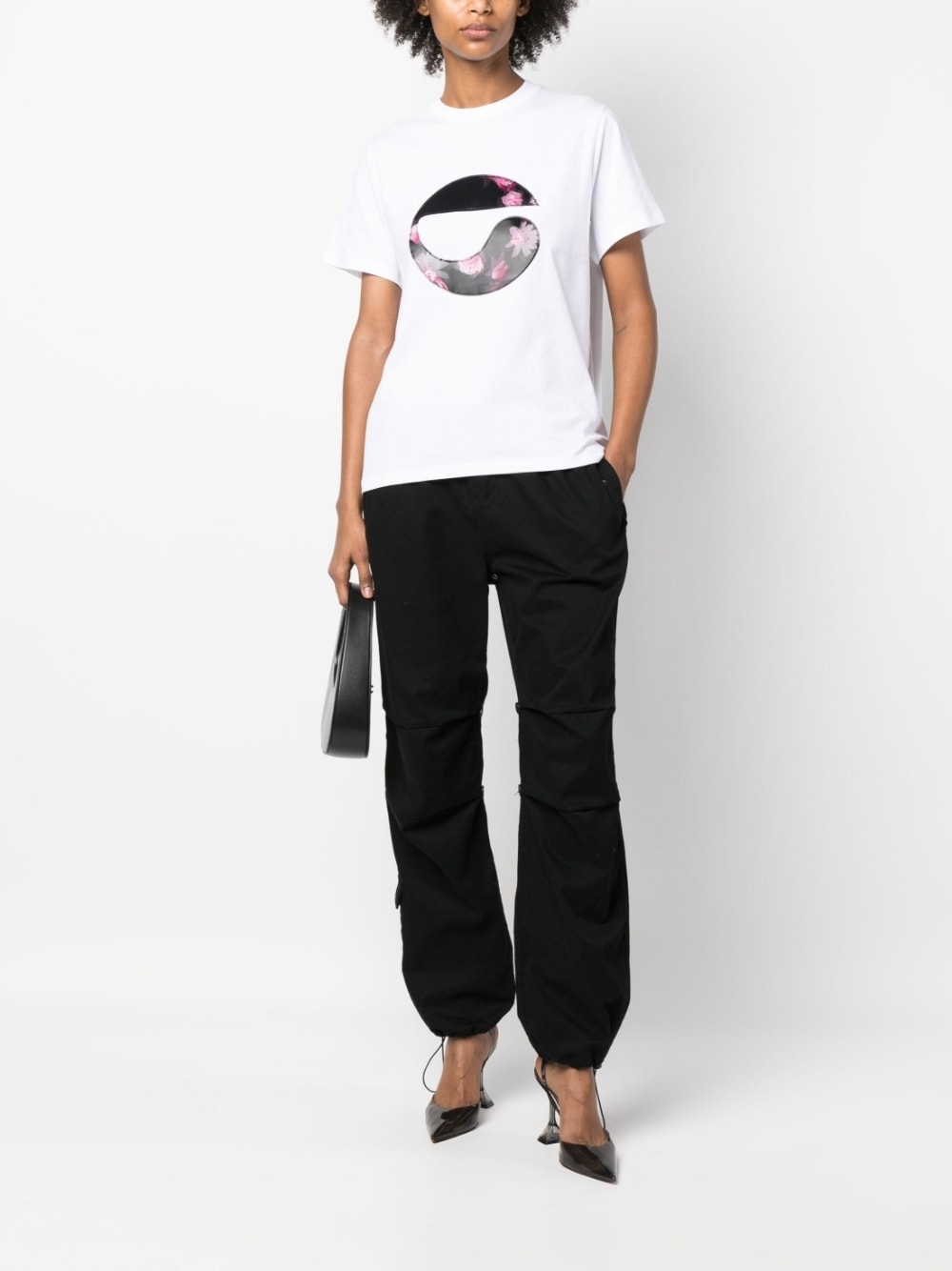 floral logo-patch T-shirt - 2