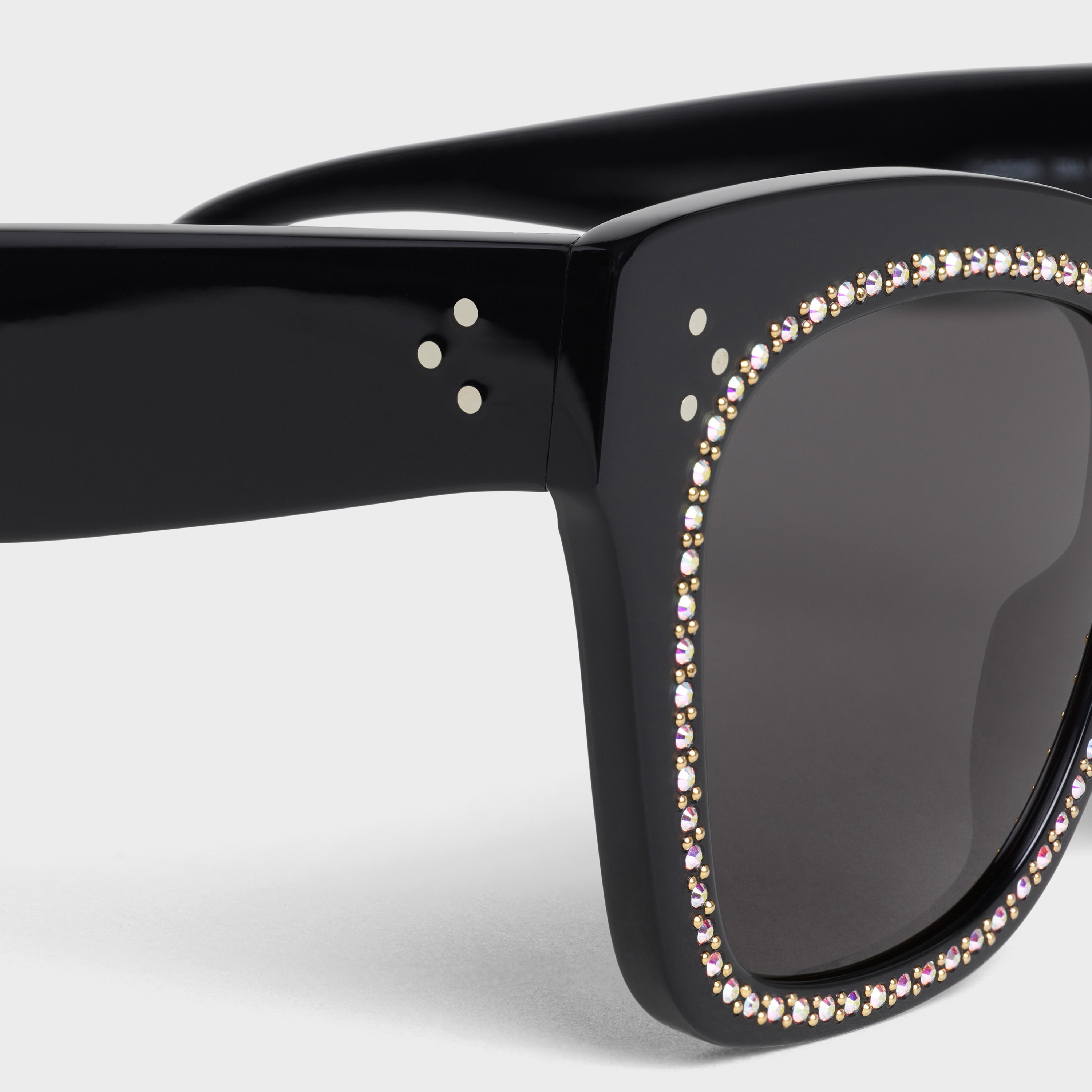 CAT EYE S004 SUNGLASSES IN ACETATE WITH CRYSTALS AND METAL - 4