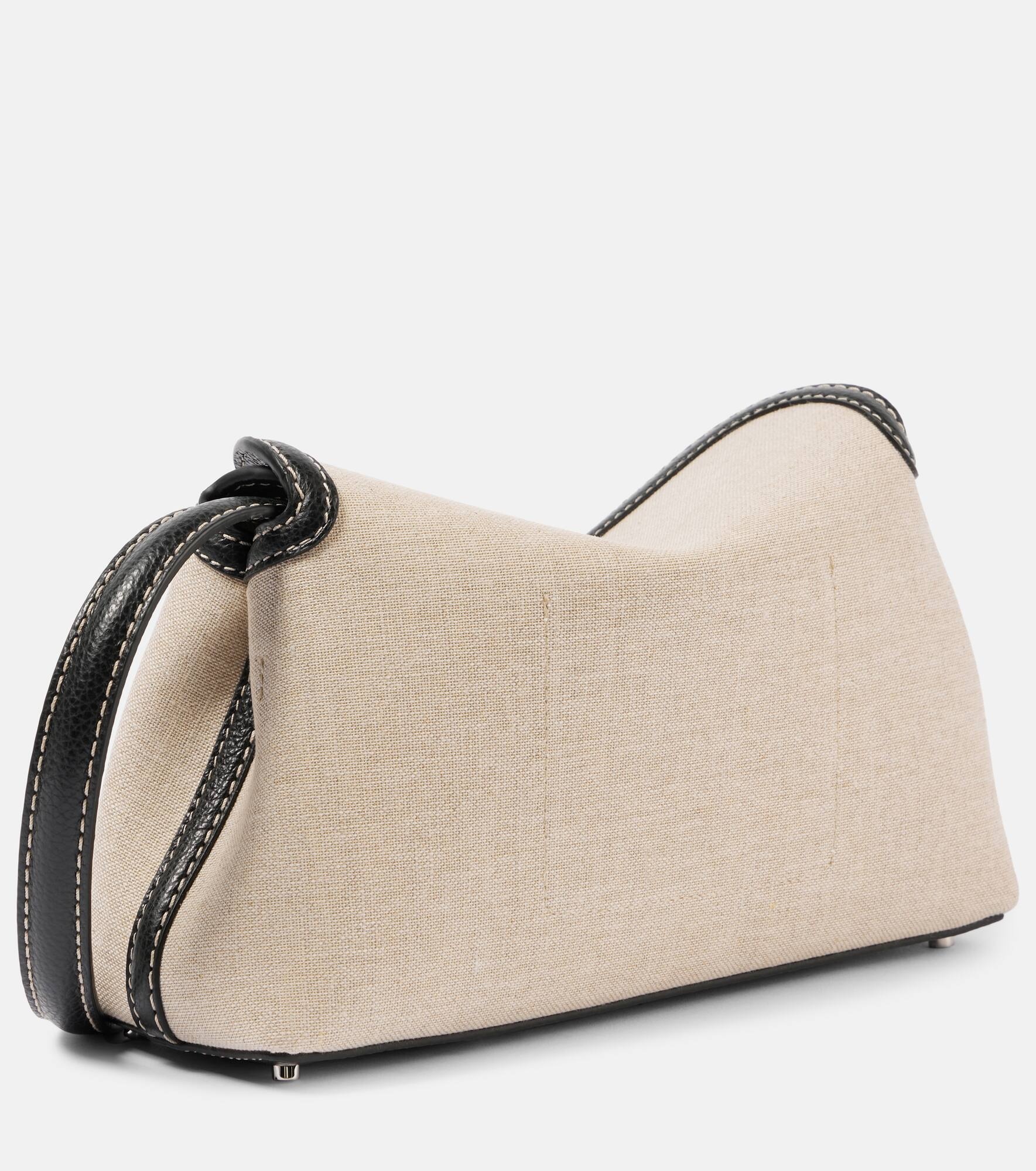 T-Lock leather-trimmed canvas shoulder bag - 4