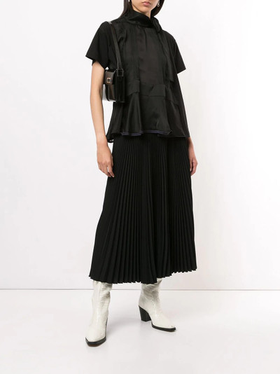 sacai pleat-detailing short-sleeve blouse outlook