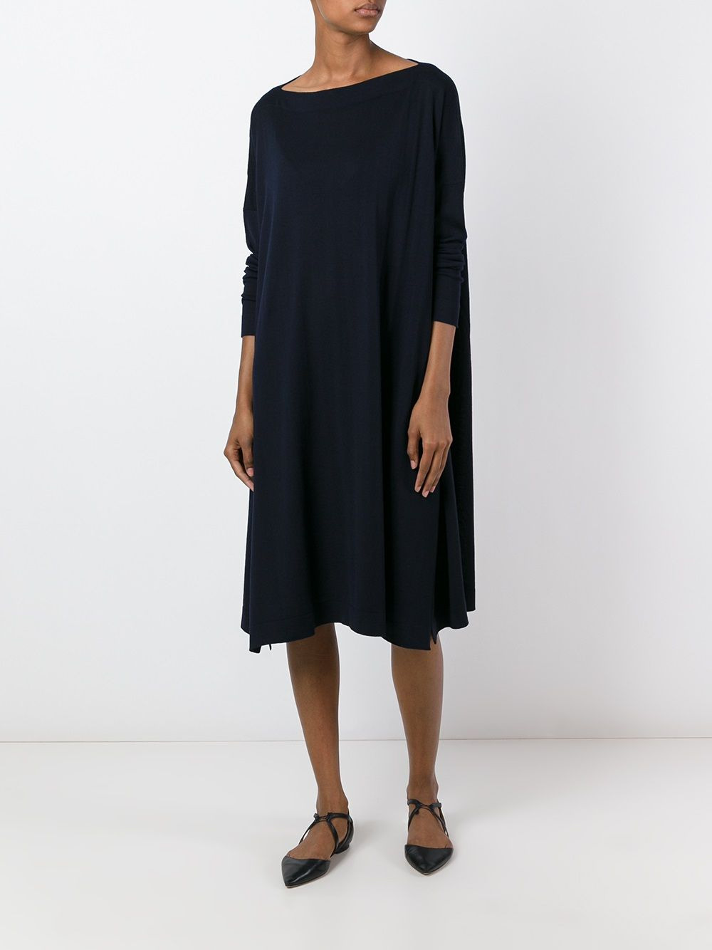 boat neck ruched dress - 2