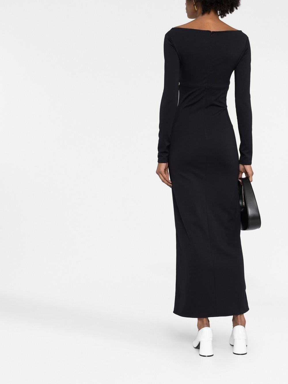 cut-out detail ribbed dress - 6