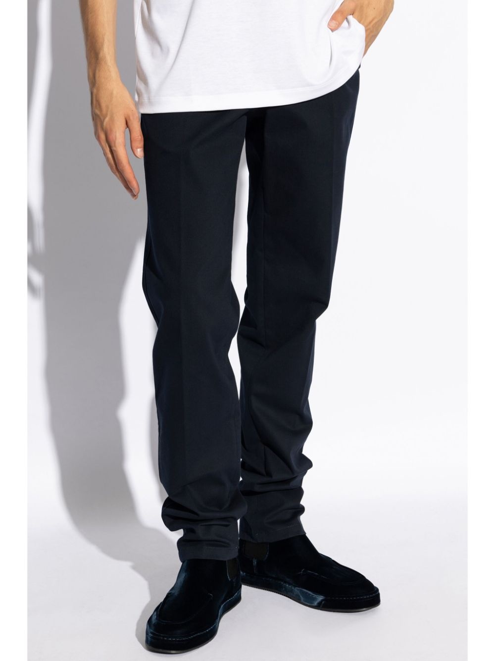 straight-leg cotton trousers - 3
