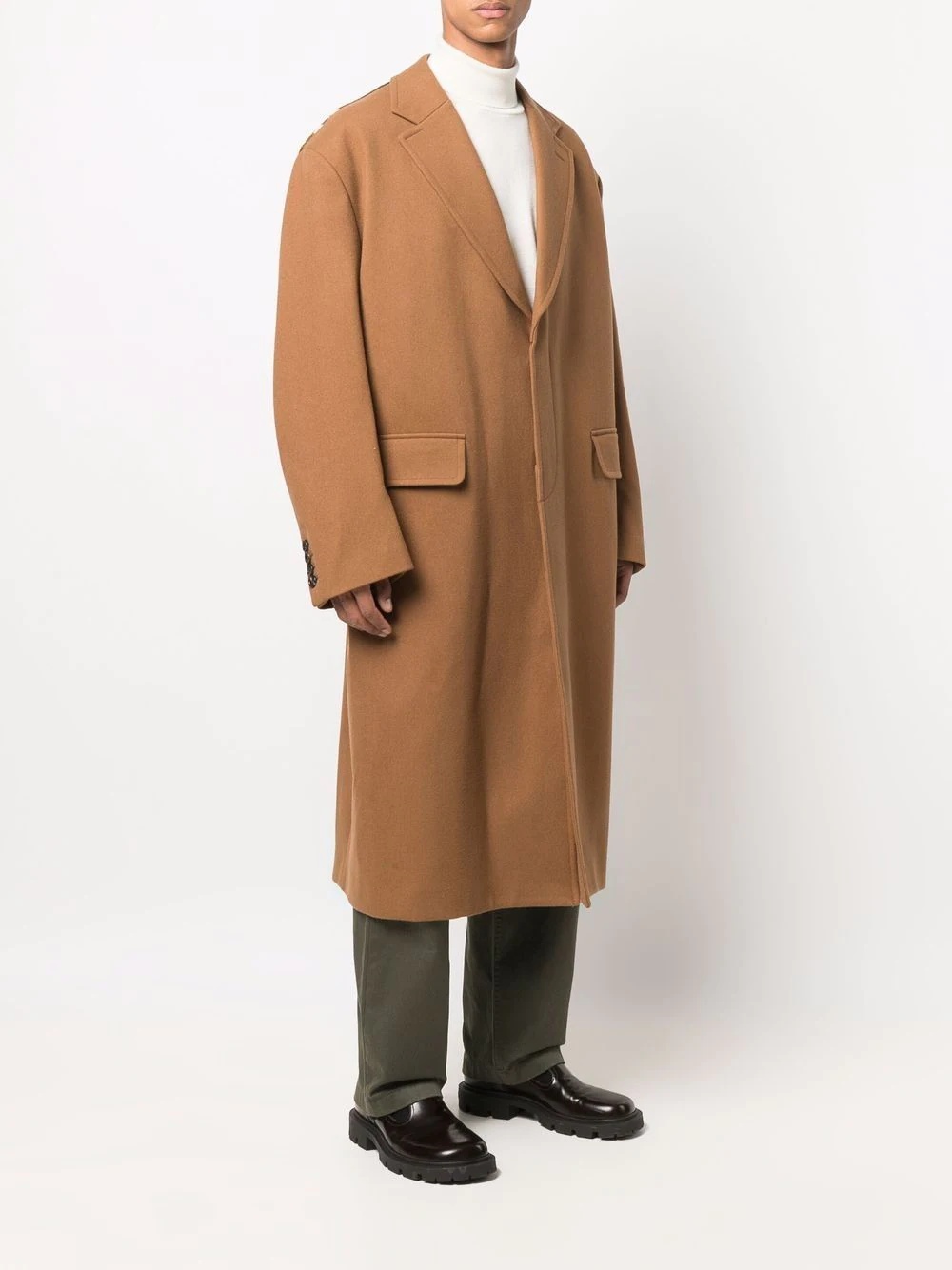 single-breasted tailored coat - 4