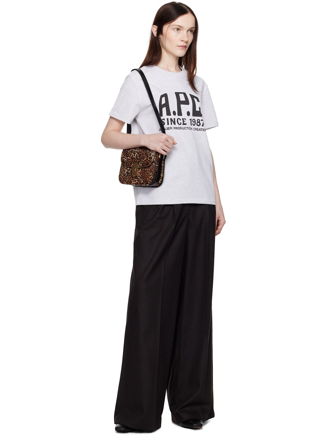 Gray Print Label T-shirt - 4
