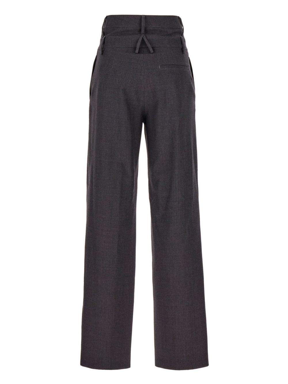 wool straight trousers - 2