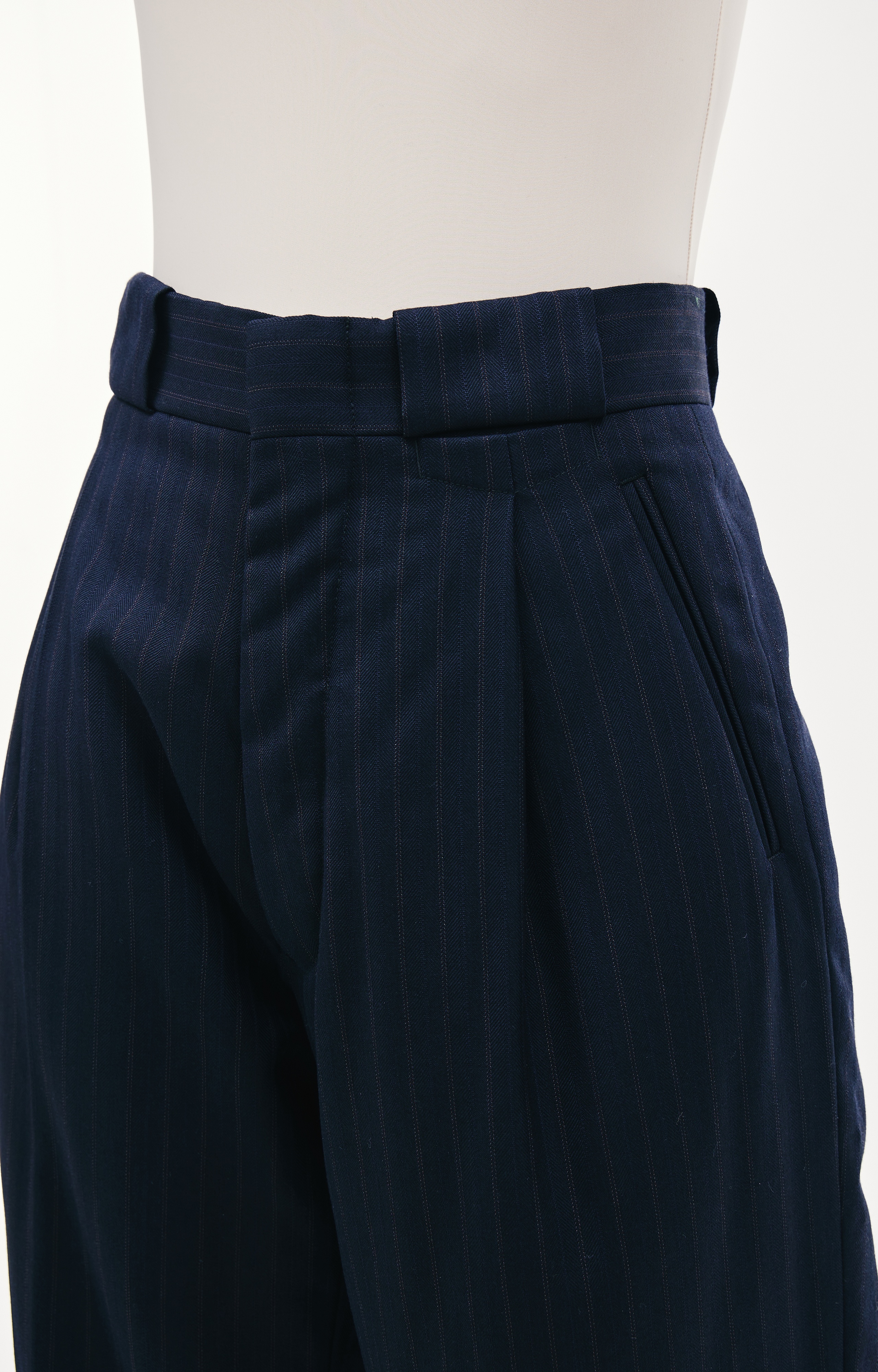 STRIPED PADDED WOOL TROUSERS - 4