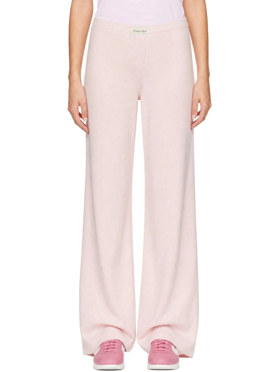 Pink Signature Logo Ribbed House Lounge Pants - 1