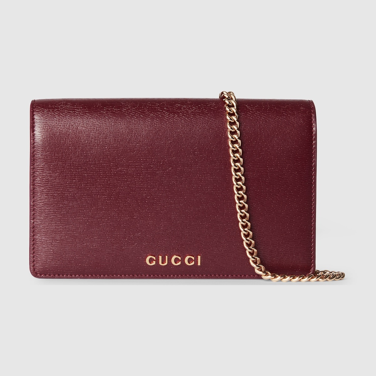 Chain wallet with Gucci script - 1