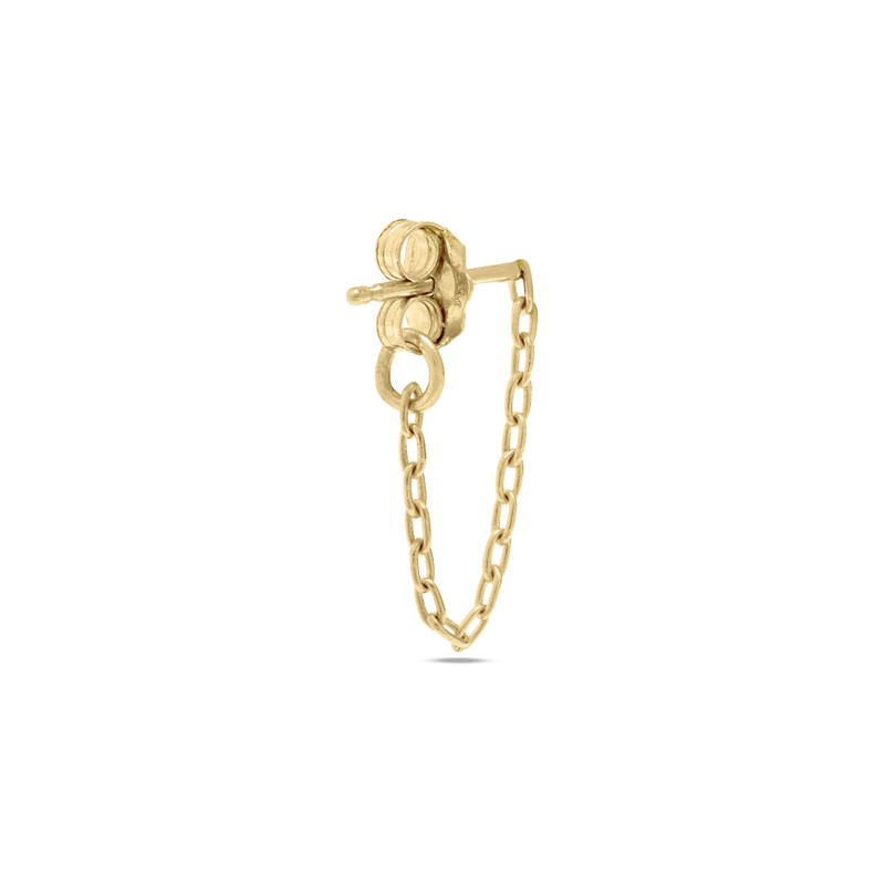 Gold Front To Back Chain Earring 7