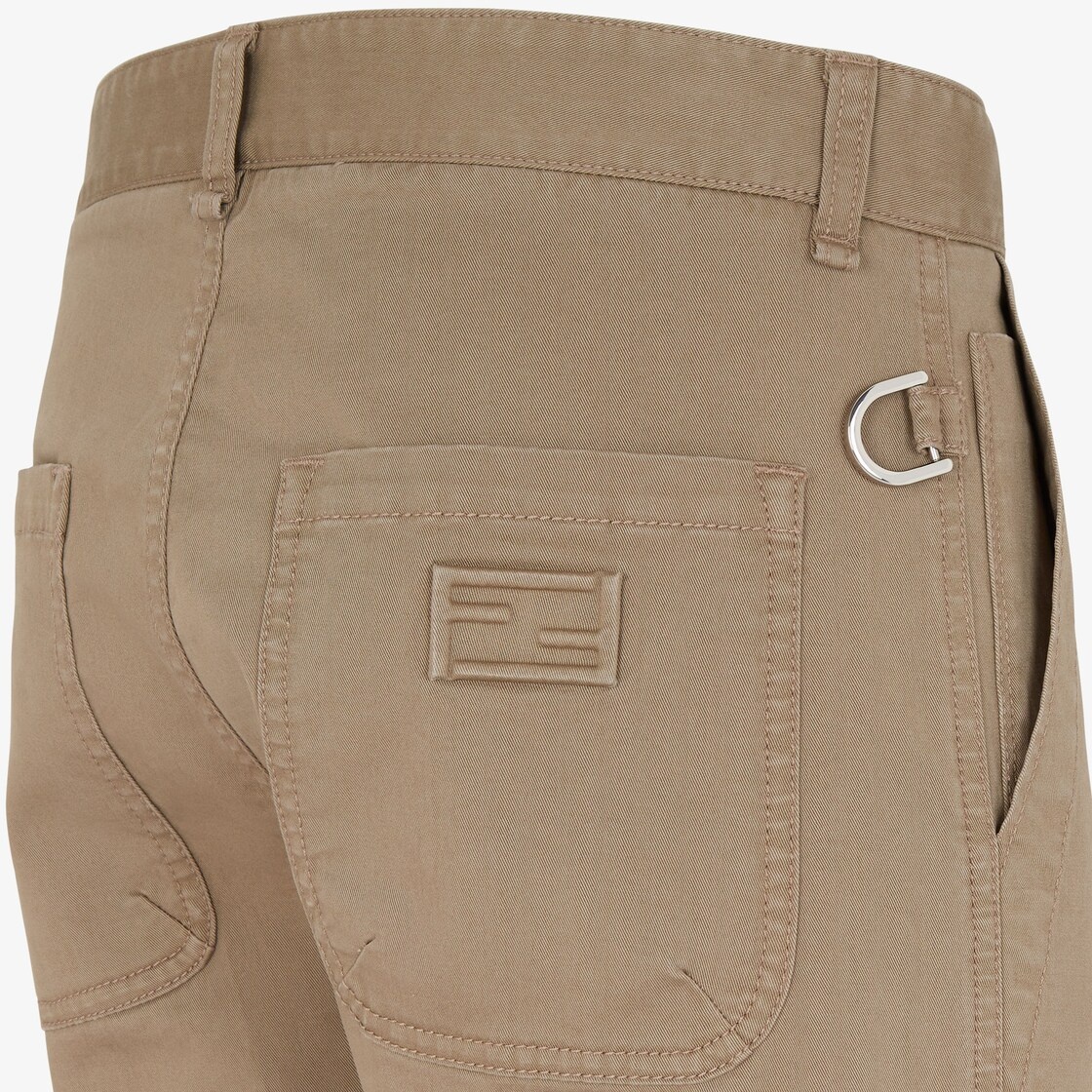 Beige gabardine pants - 3