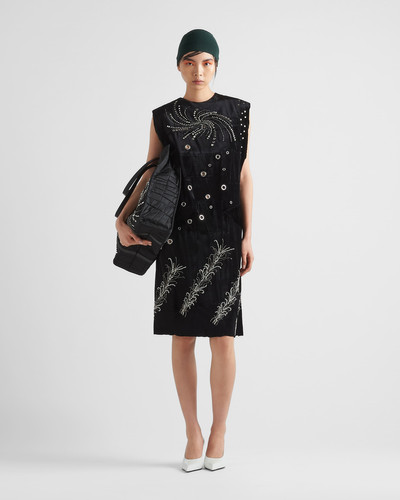 Prada Embroidered velvet dress outlook