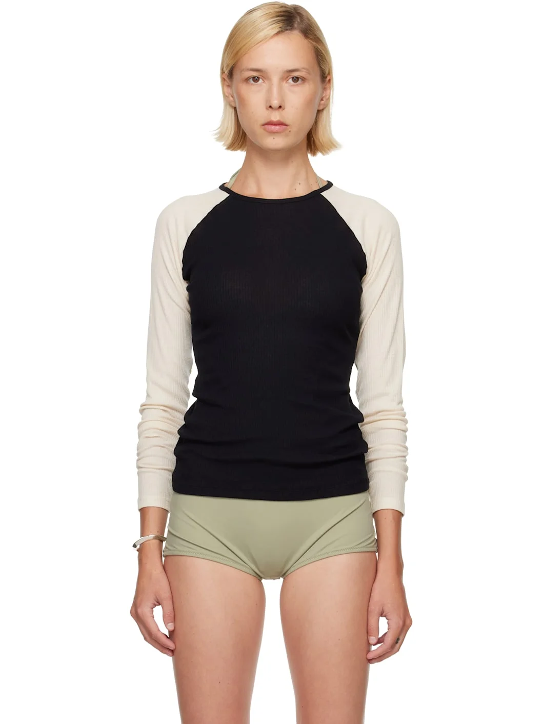 SSENSE Exclusive Black & Off-White Gene Long Sleeve T-shirt - 1