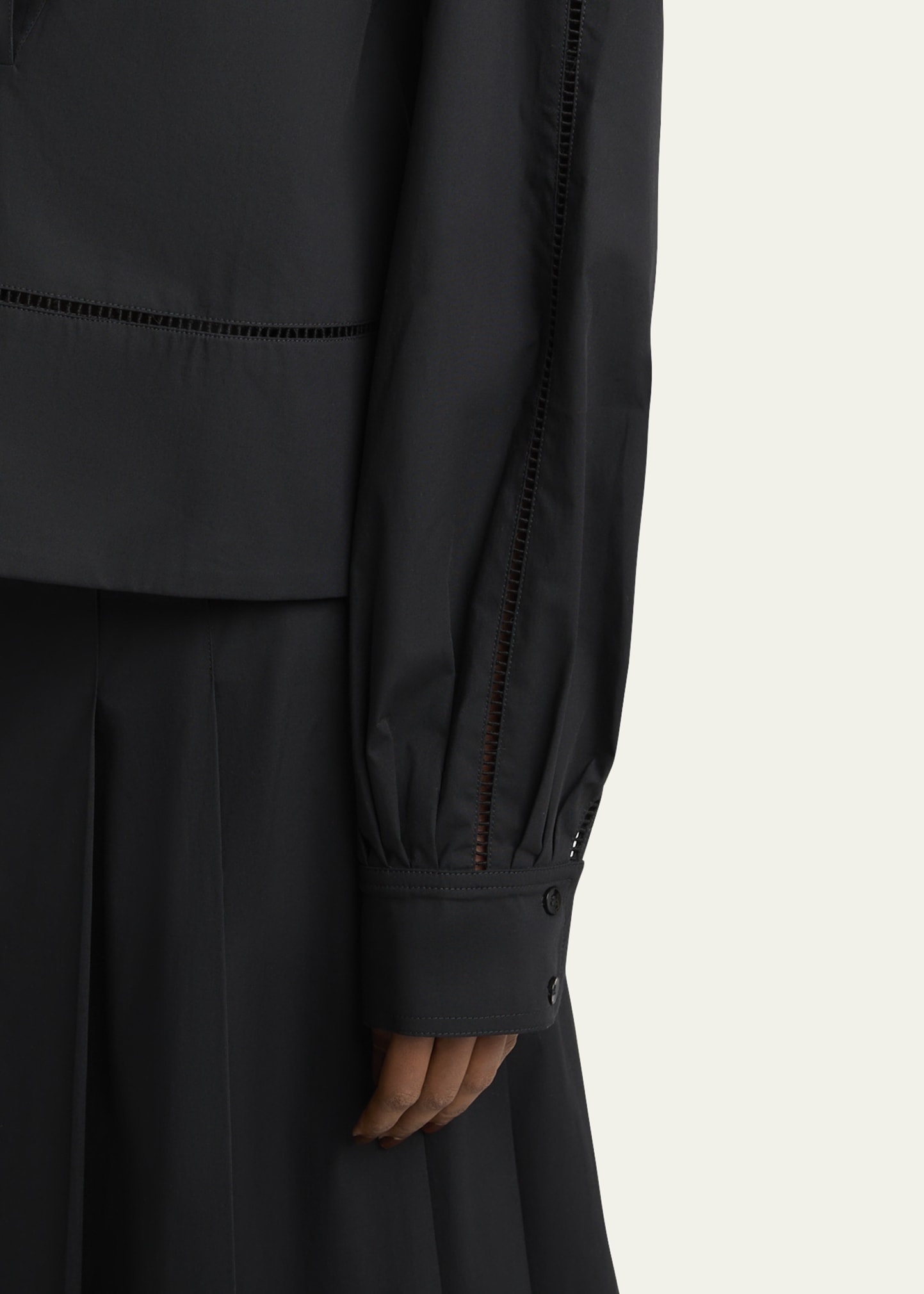 Grayson Ladder Stitch Poplin Top - 5