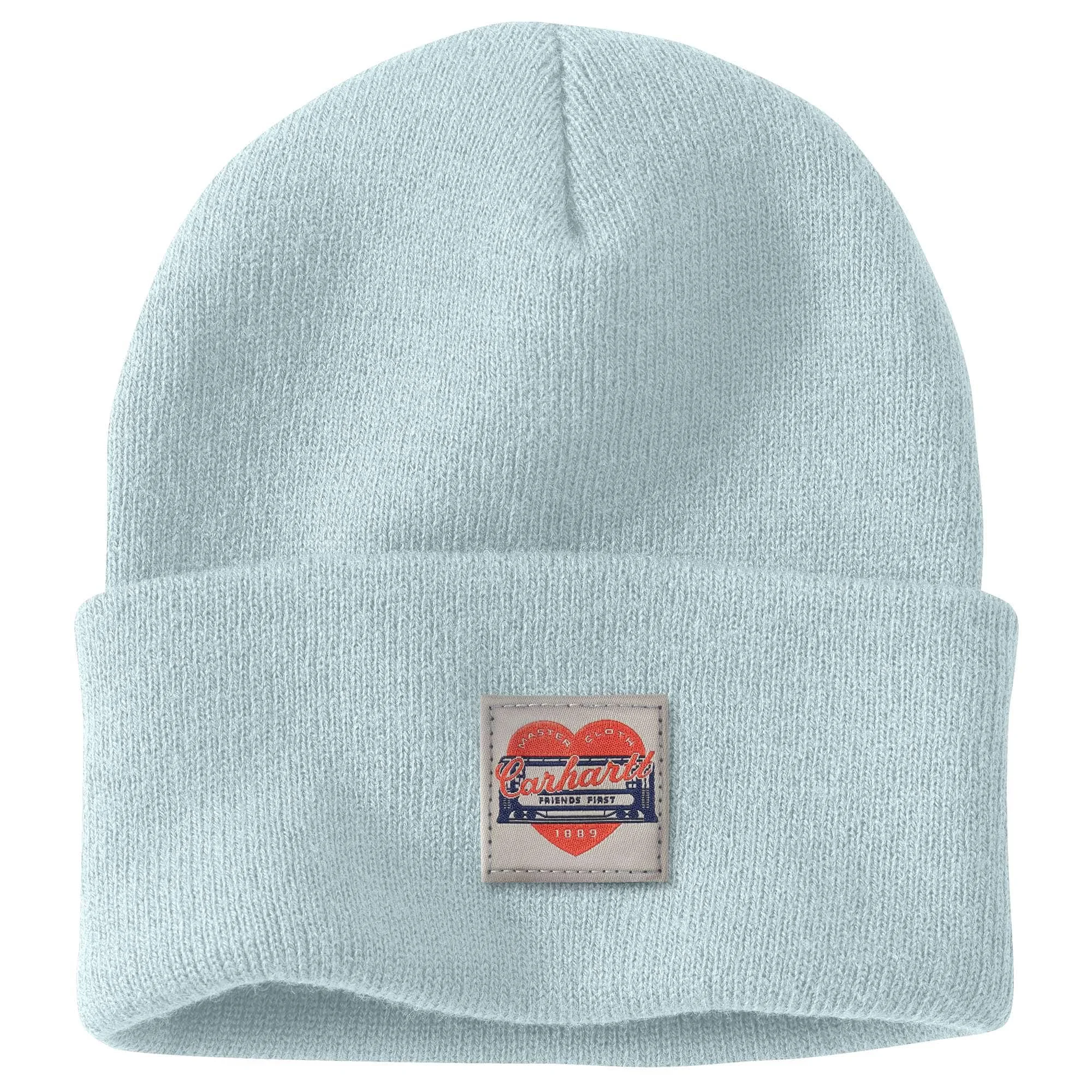 Women's Knit Heart Patch Beanie - 1