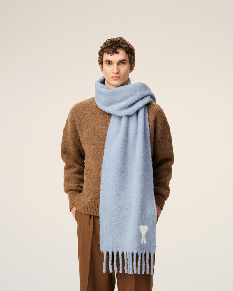 AMI Paris BLUE ALPACA OFF WHITE AMI DE COEUR SCARF outlook