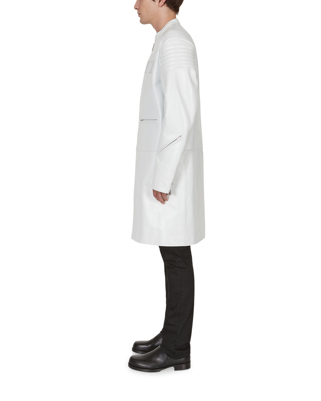 LONG LEATHER MOTO COAT - 4