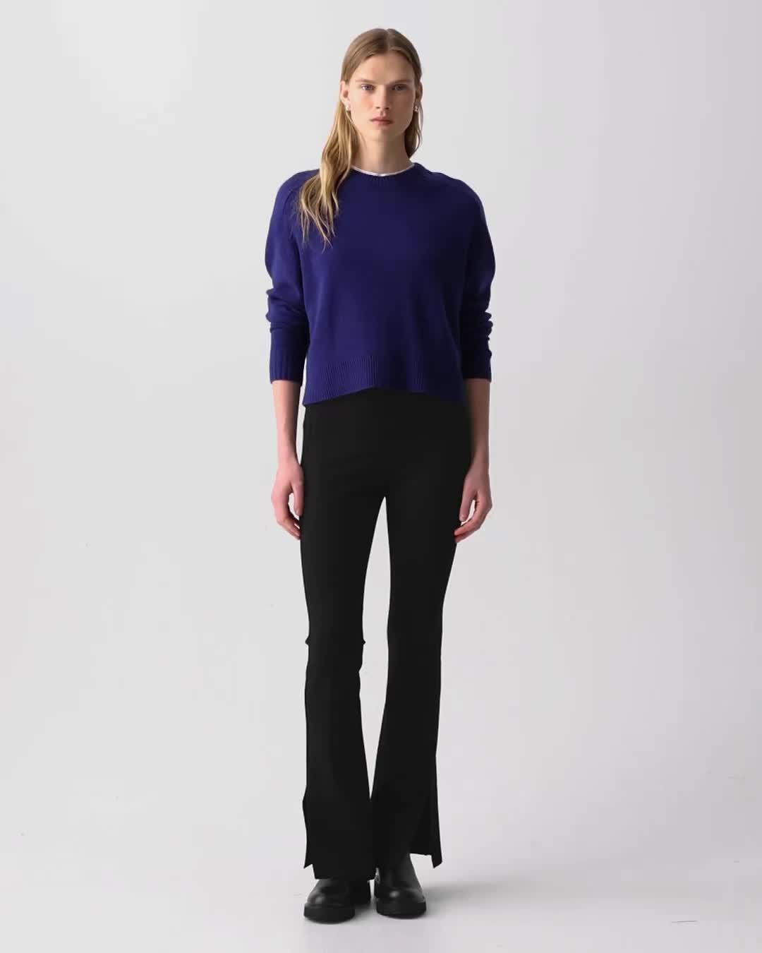 Flared Slit Legging in Motion Ponte - 7
