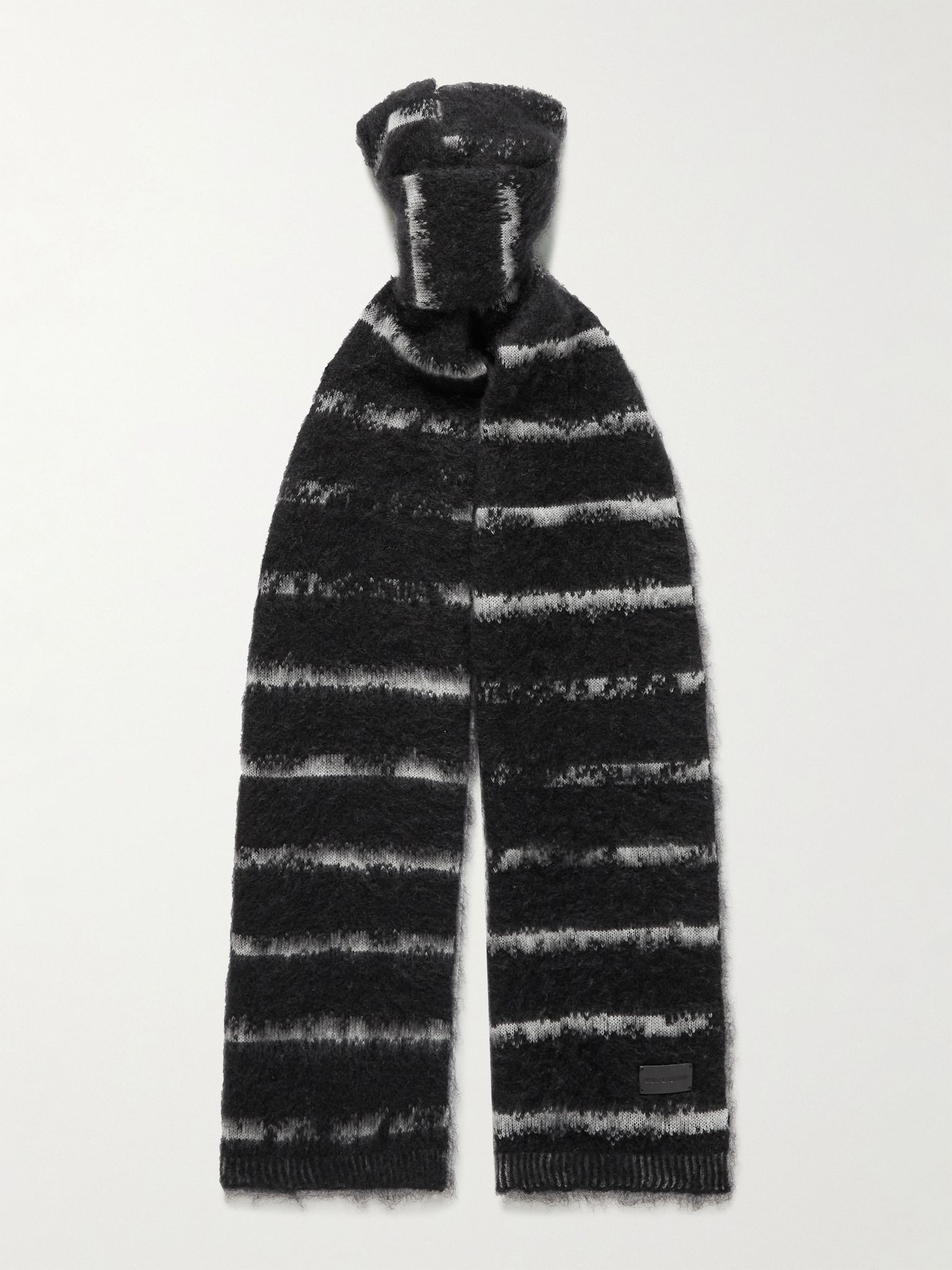 Striped Knitted Scarf - 1