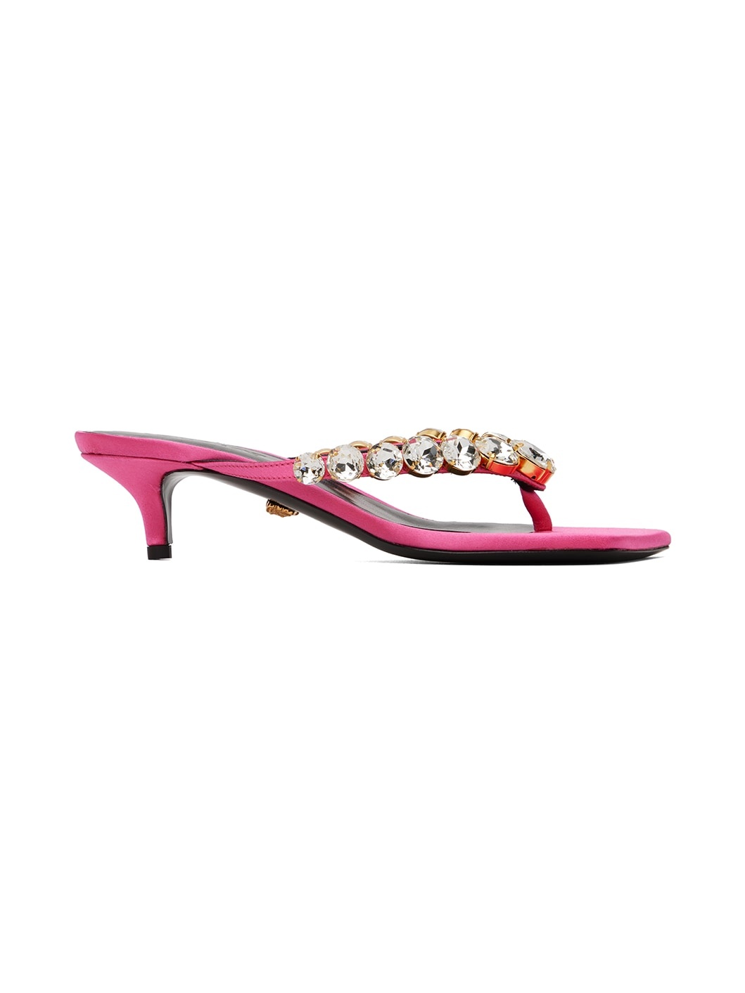 Pink Crystal Heeled Sandals - 1