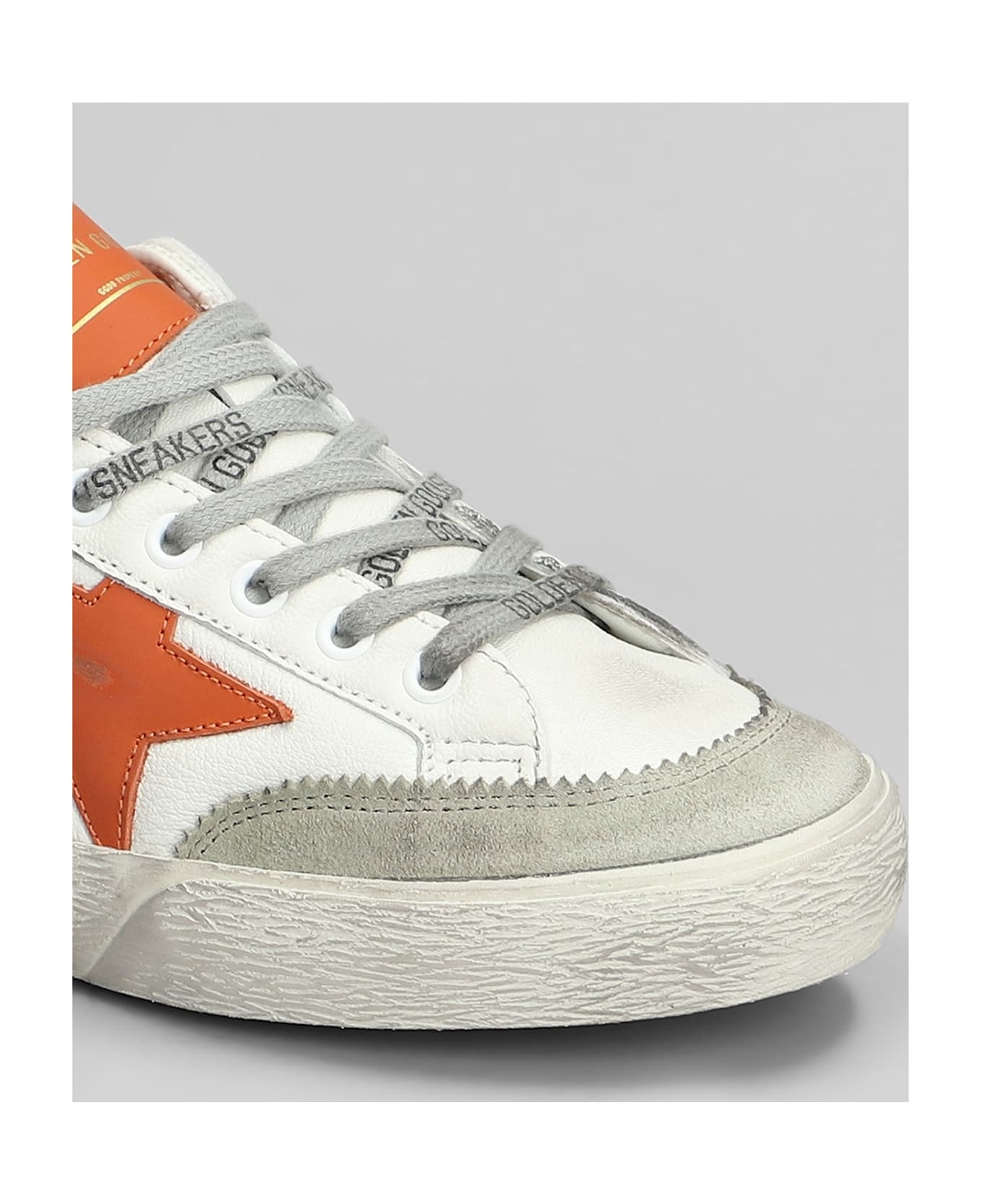 'st' White Leather Sneakers - 5