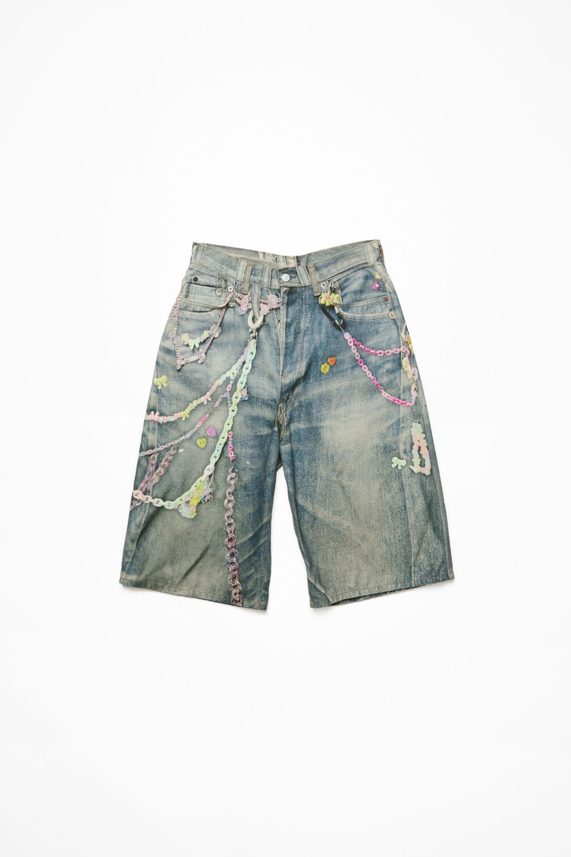Denim shorts - loose fit - Mid blue 7