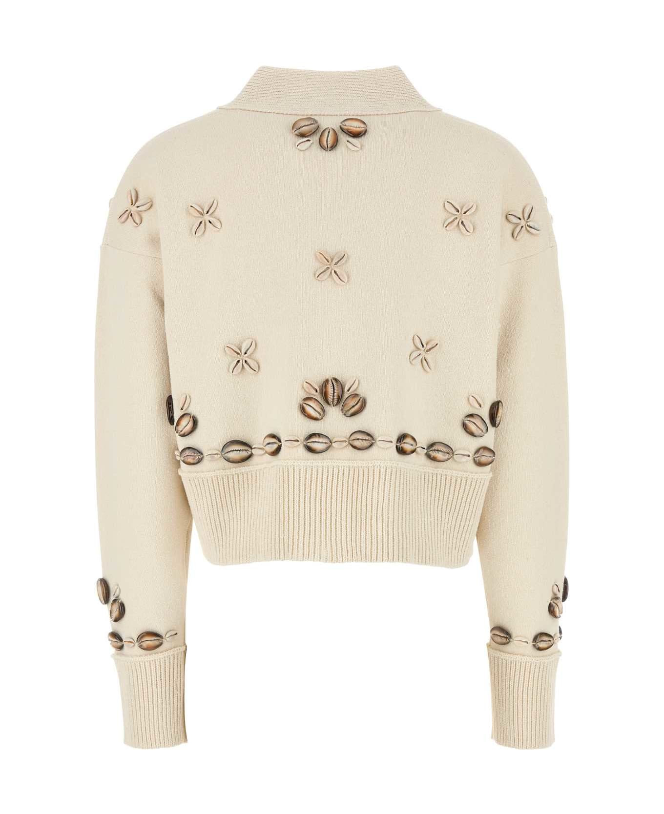 Ivory Silk Blend Oversize Ocean Dream Cardigan - 2