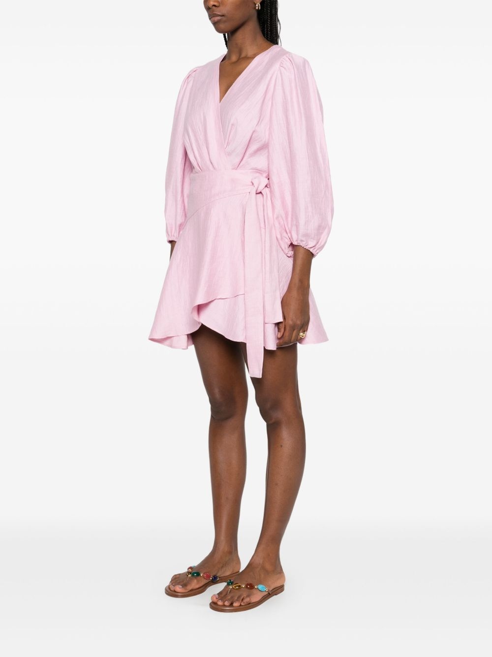 wrap mini dress - 3