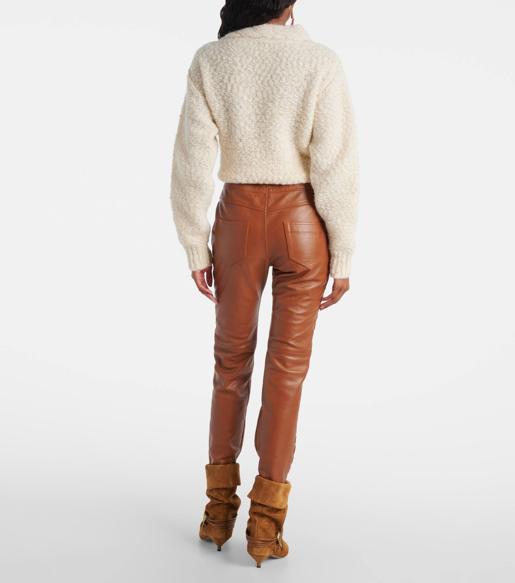 Cyerra leather slim pants - 3