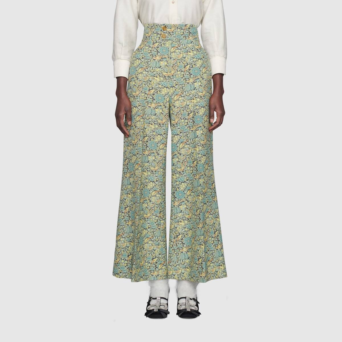 Gucci Liberty floral wool wide pant  - 3