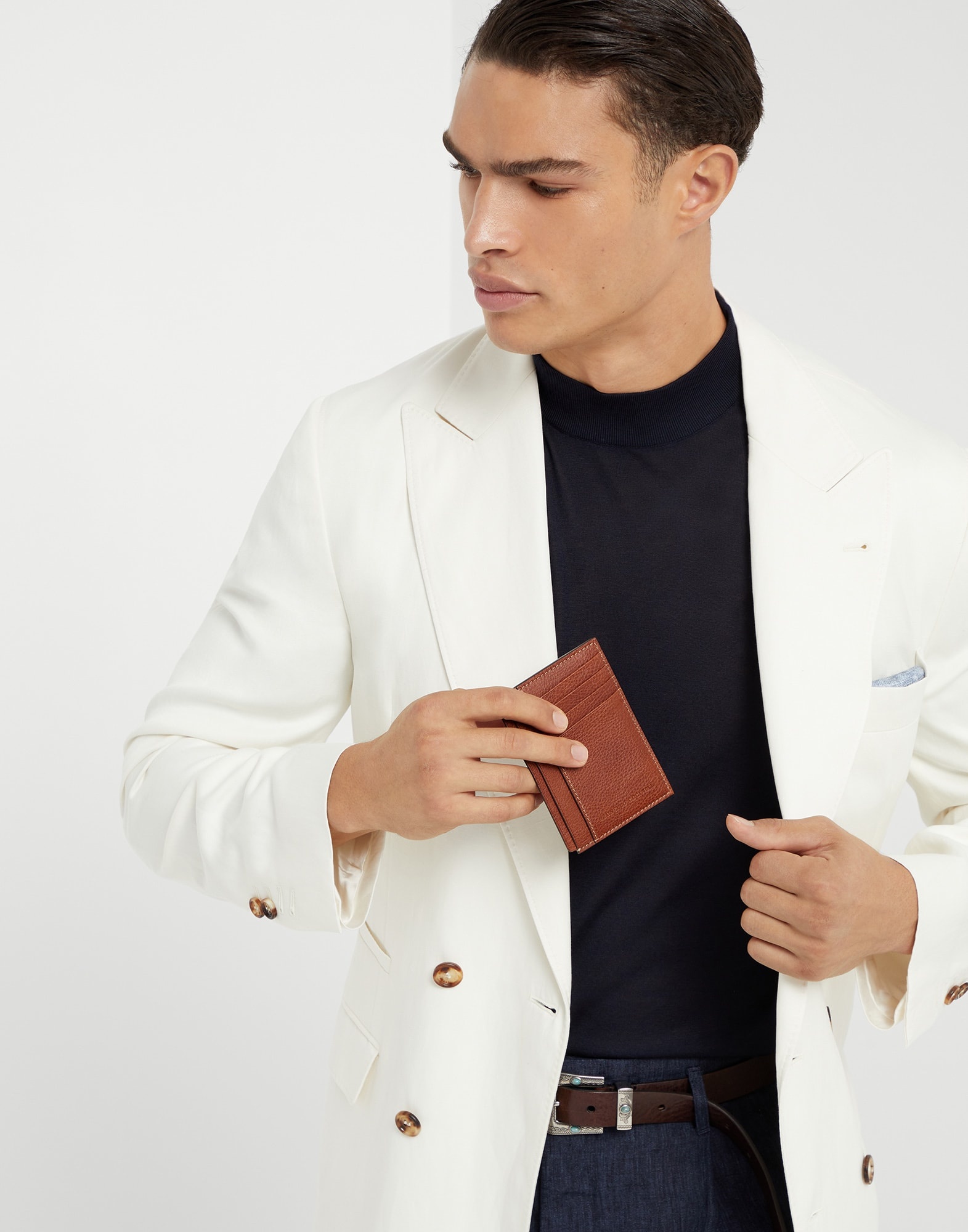Grained calfskin slim card holder - 4