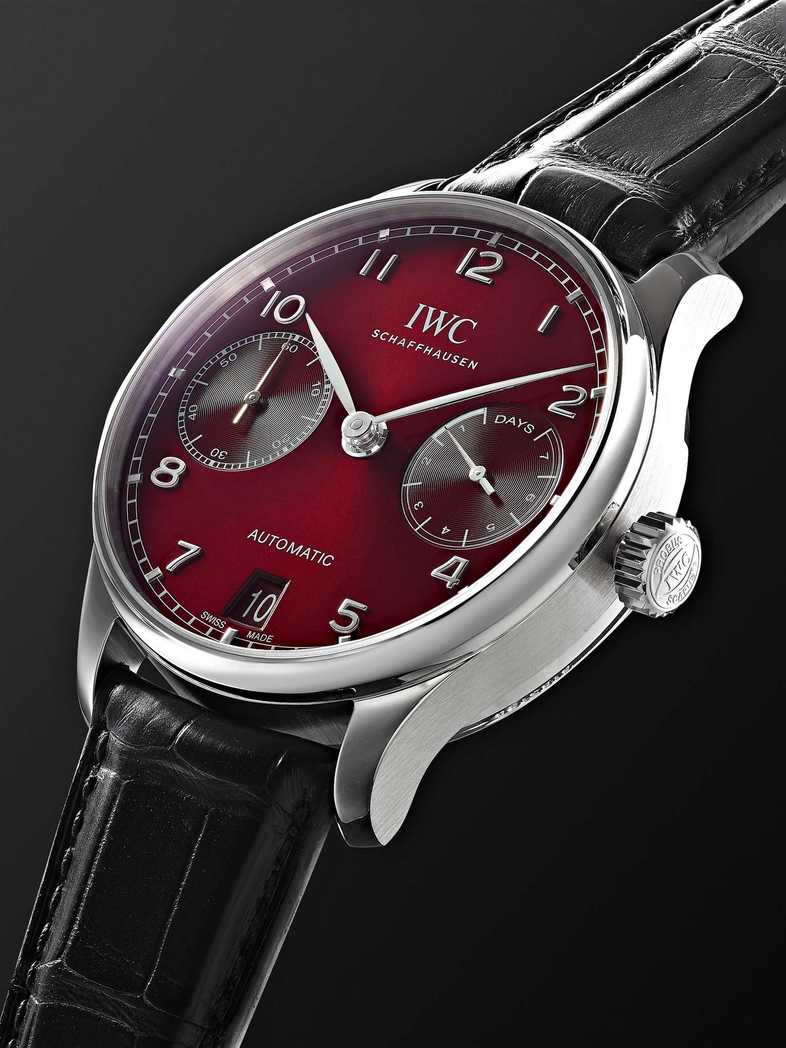 Portugieser Automatic 42.3mm Stainless Steel and Alligator Watch, Ref. No. IW500714 - 4