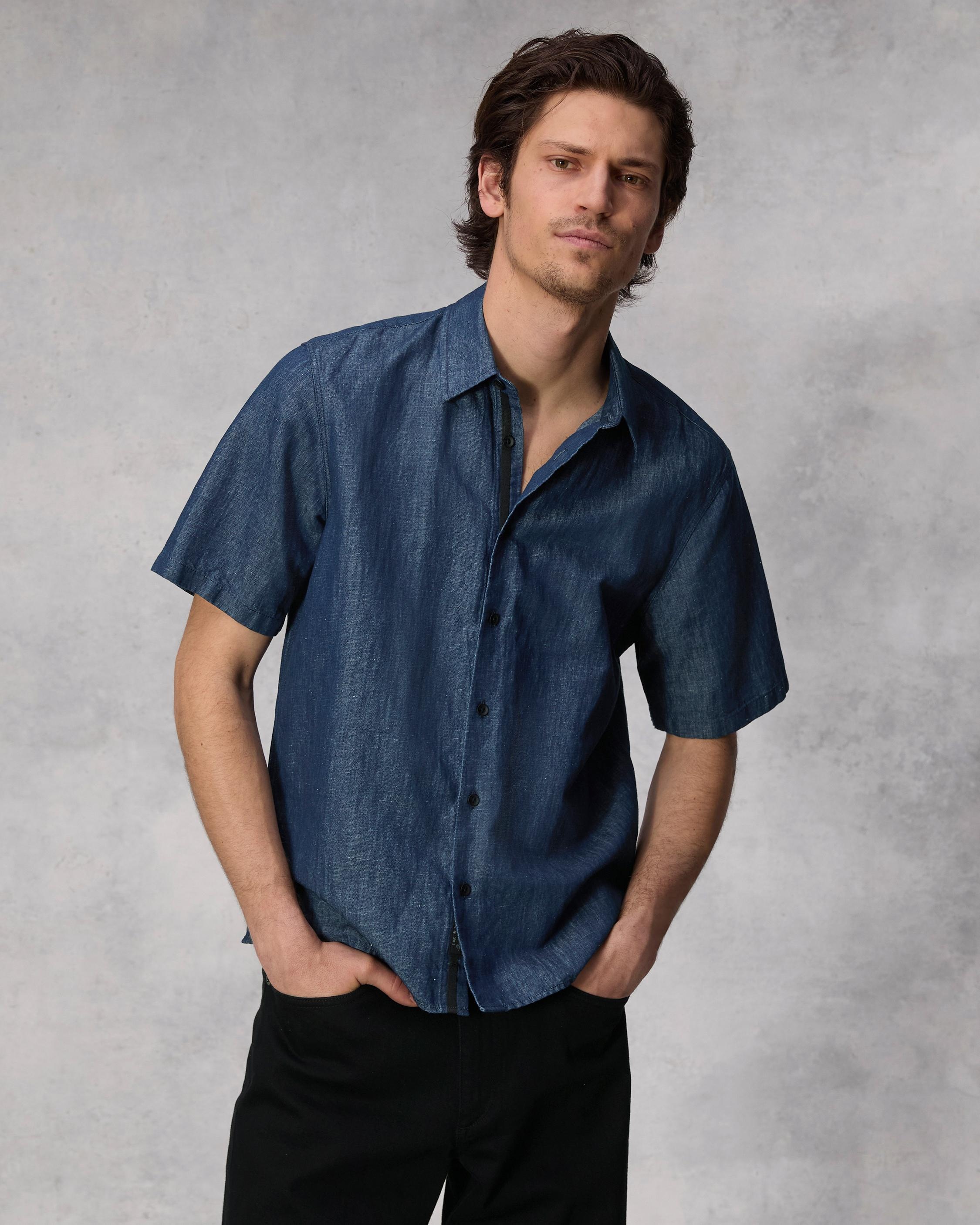 Dalton Linen Denim Shirt
Relaxed Fit Button Down - 2