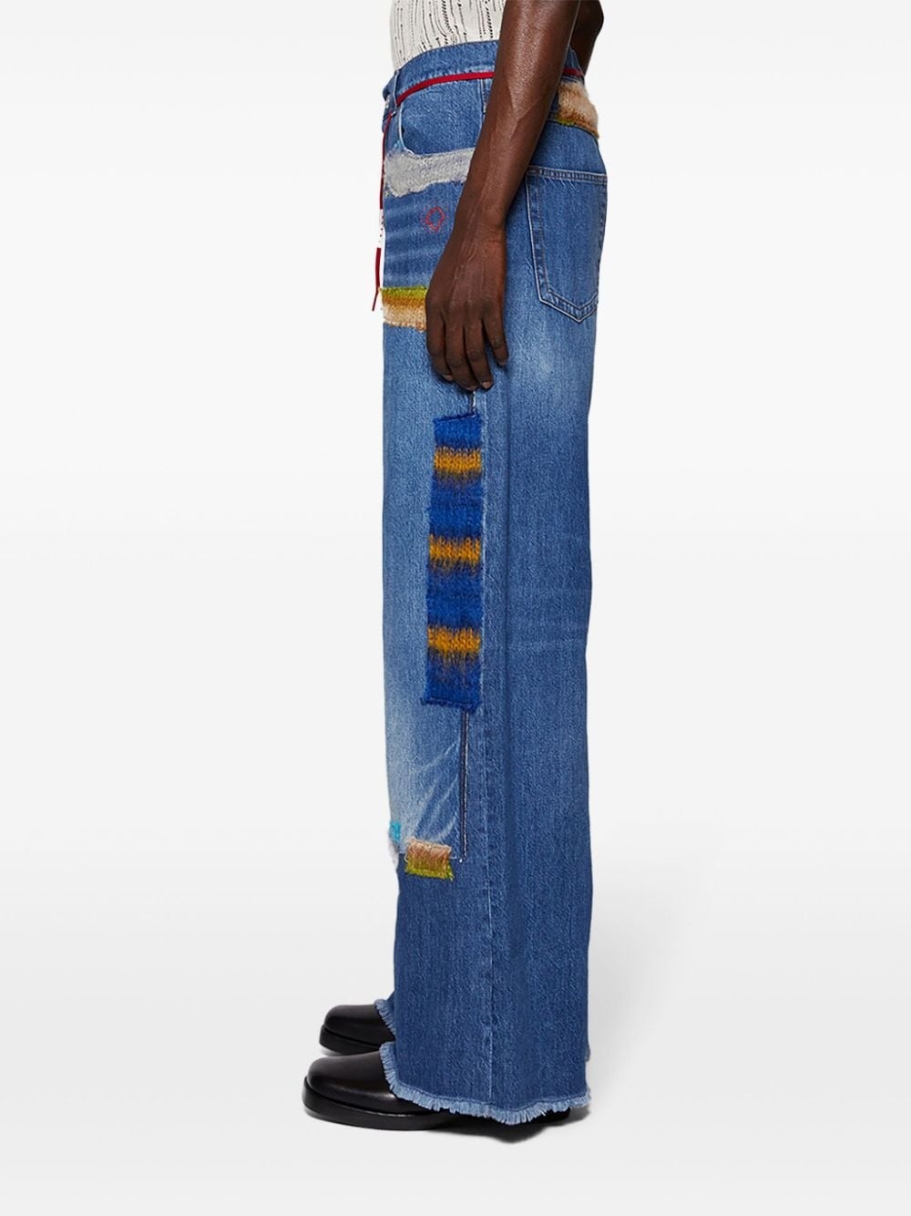 Marni logo-patch cotton jeans | REVERSIBLE
